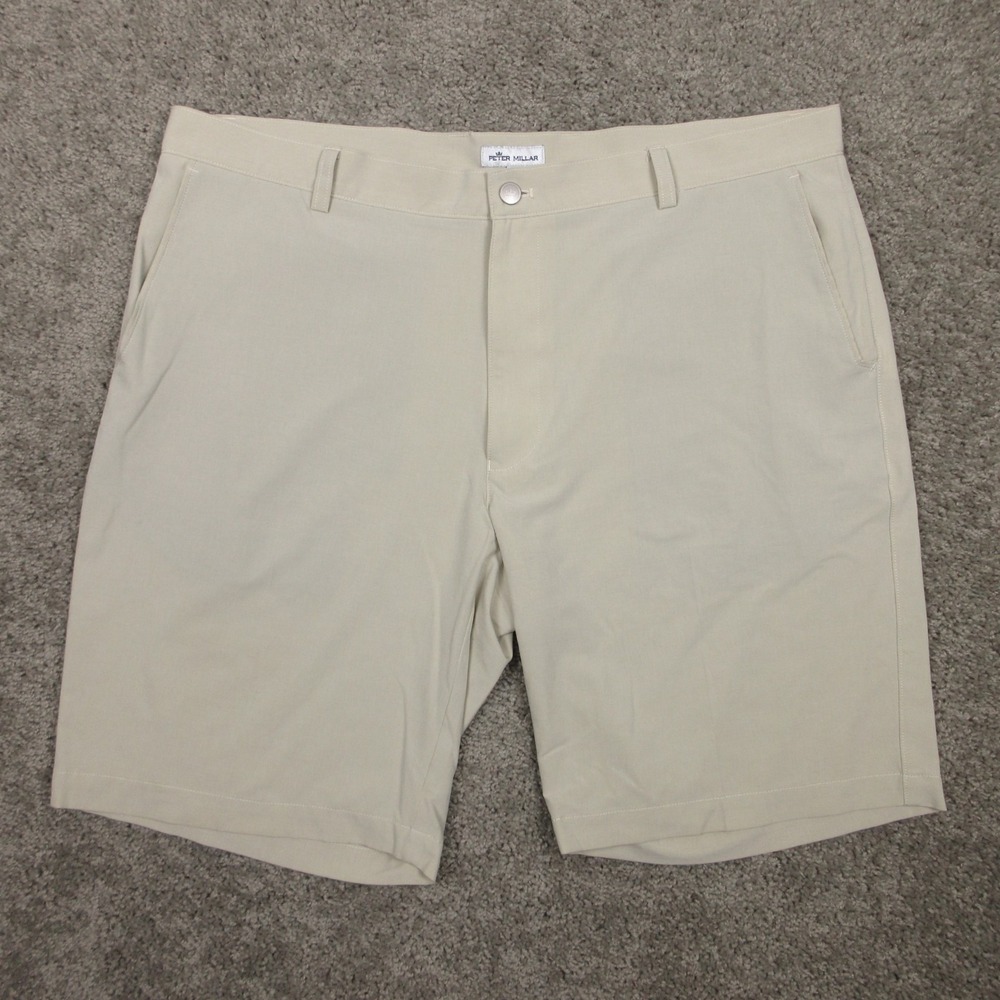 Peter Millar Shorts Mens 40 Beige Shackleford Performance Hybrid Chino Short 10"